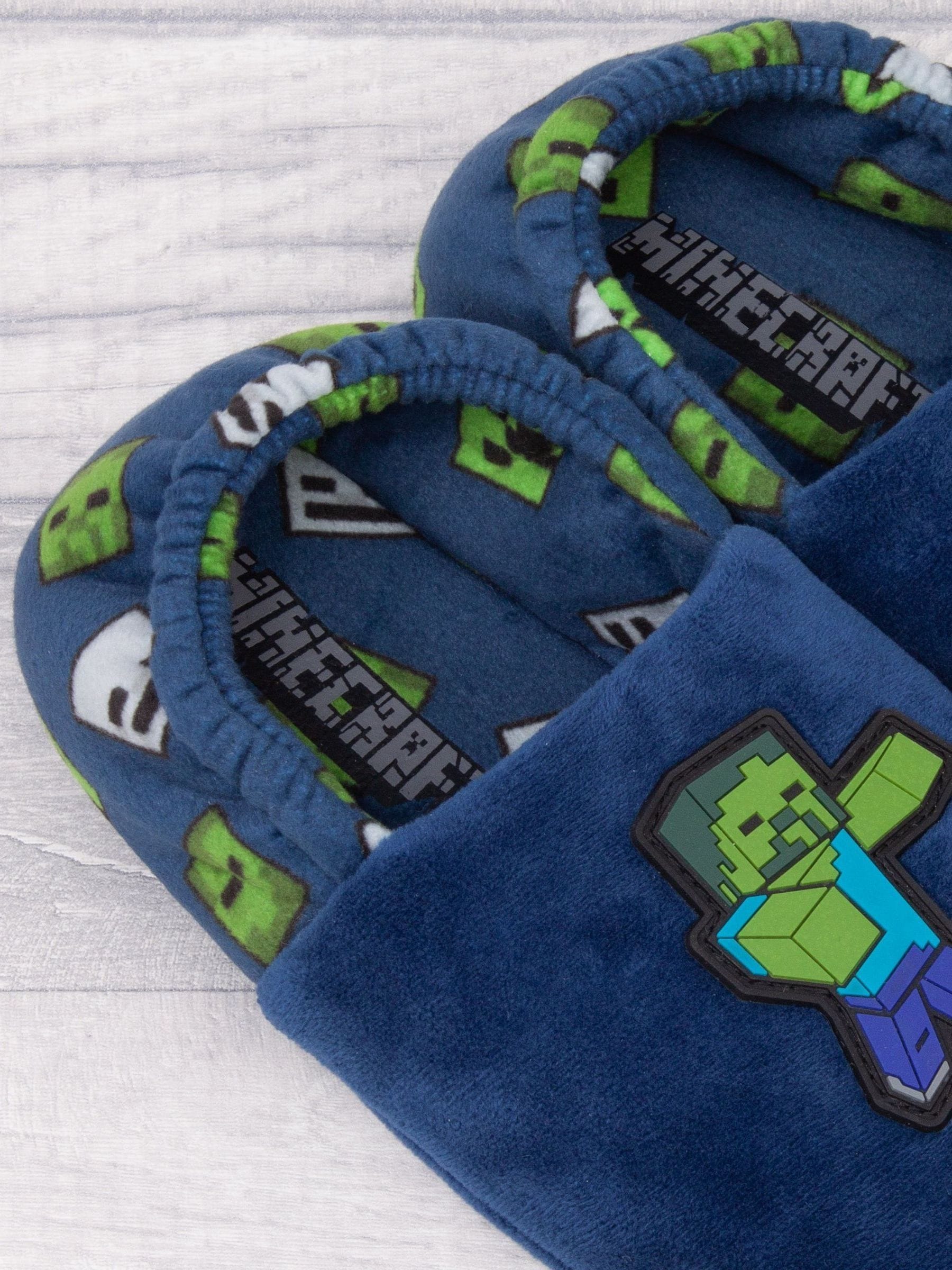 Vanilla Underground Blue Boys Minecraft Slippers image 3