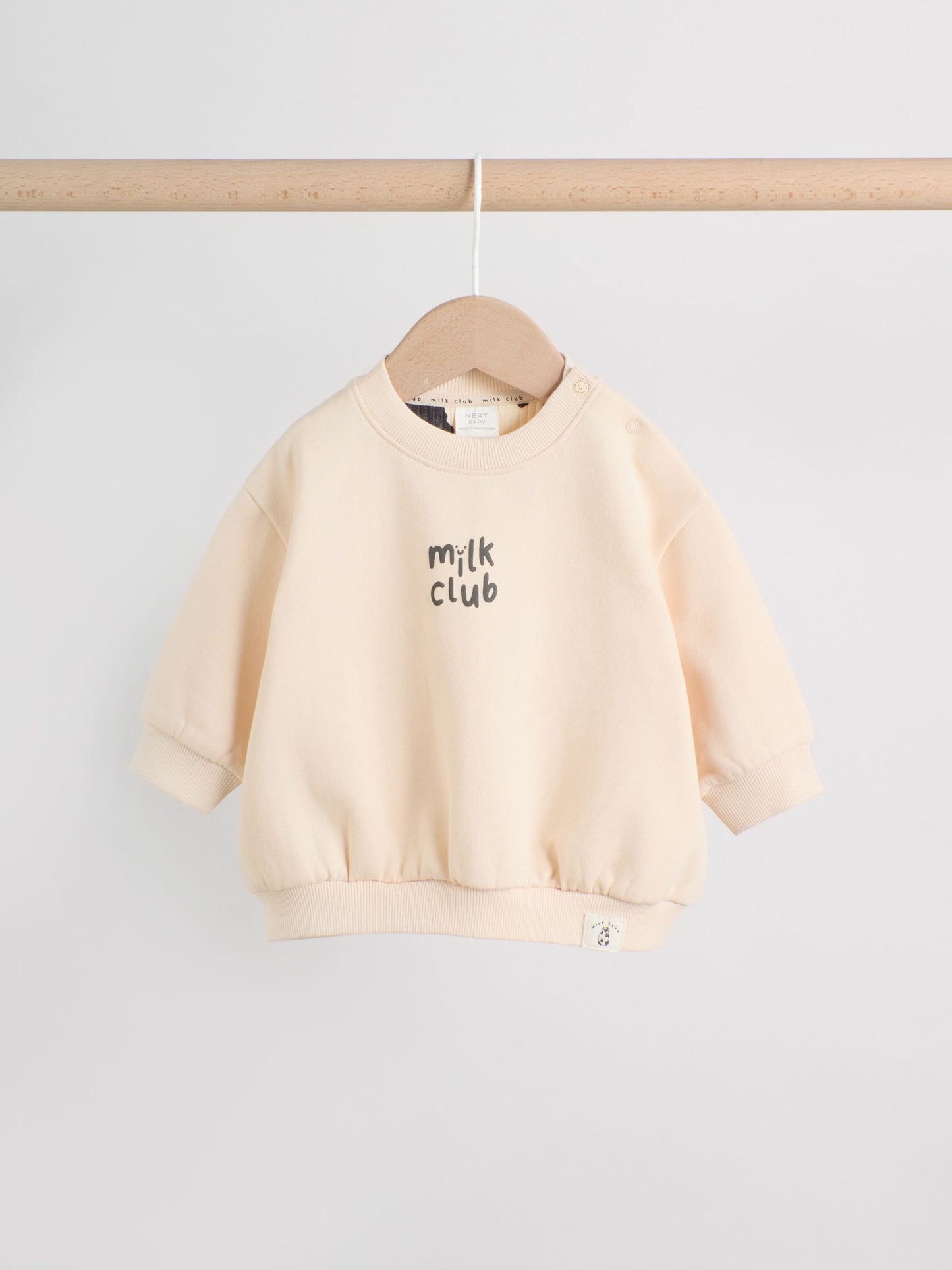 Neutral/Cow Milk Club Printed Sweat and Leggings Baby Set (0mths-2yrs) image 5