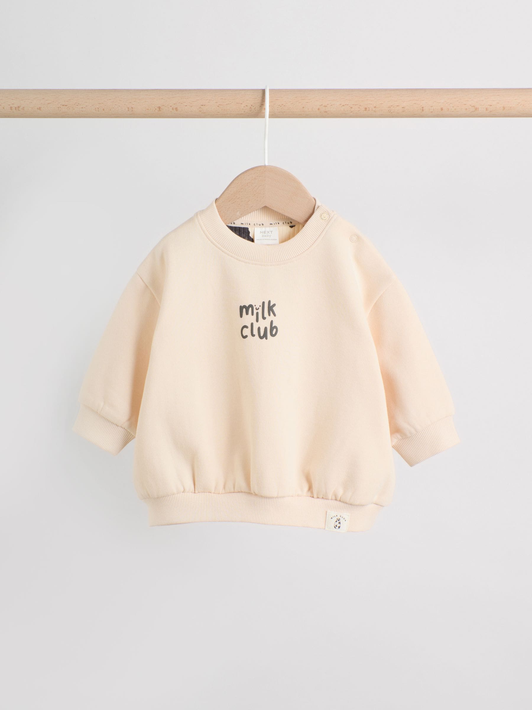 Neutral/Cow Milk Club Printed Sweat and Leggings Baby Set (0mths-2yrs) image 5