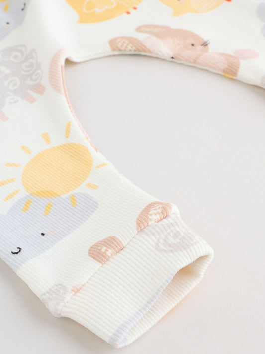 White Bunny Character Print Easter Sweat and Leggings Baby Set (0mths-2yrs) image 3