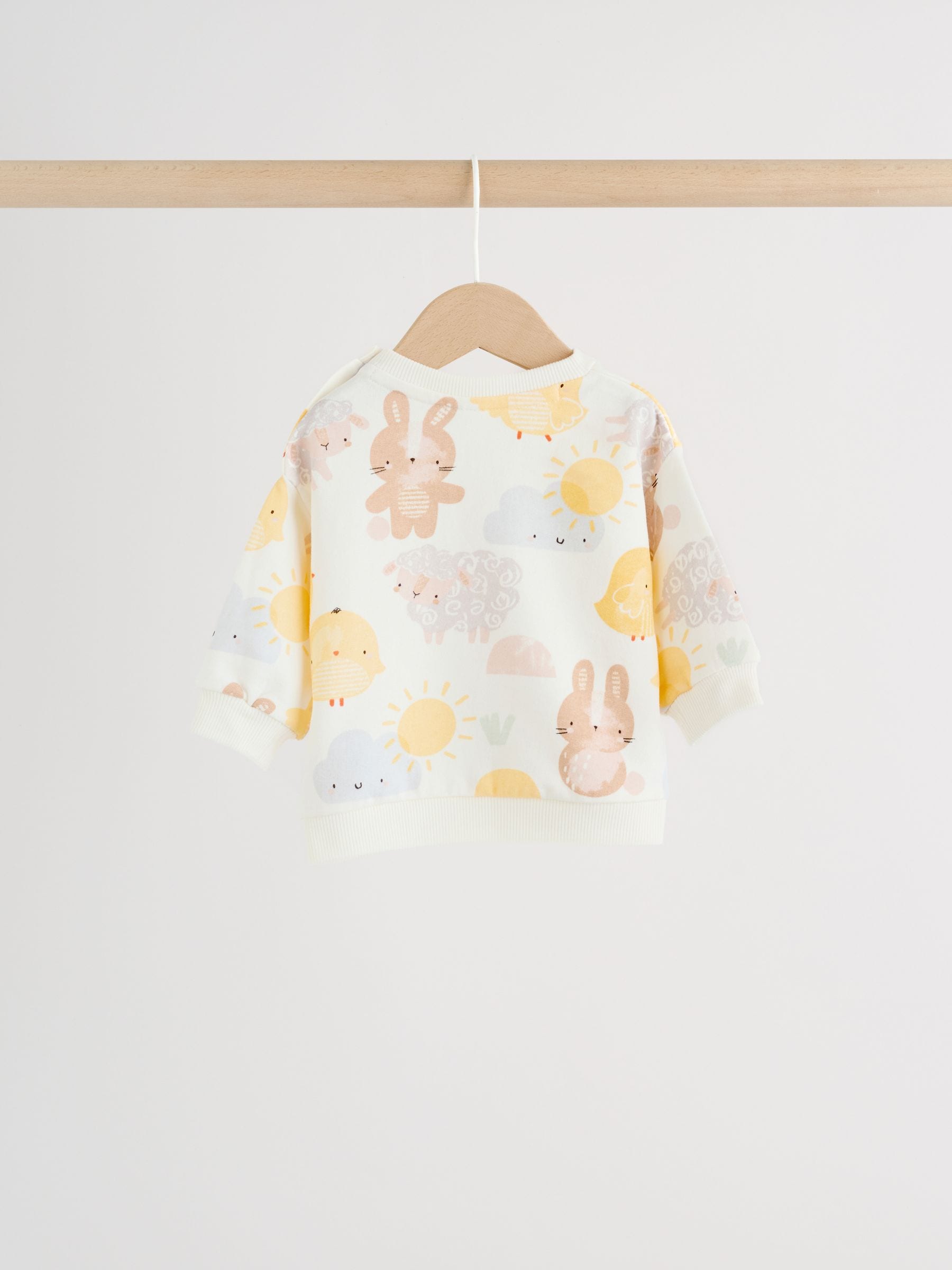 White Bunny Character Print Easter Sweat and Leggings Baby Set (0mths-2yrs) image 7