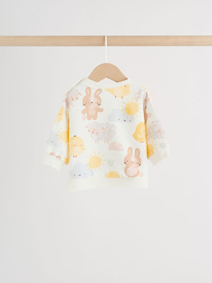 White Bunny Character Print Easter Sweat and Leggings Baby Set (0mths-2yrs) image 7