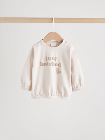 Neutral Just Hatched Baby Sweat and Leggings Set (0mths-2yrs) image 2