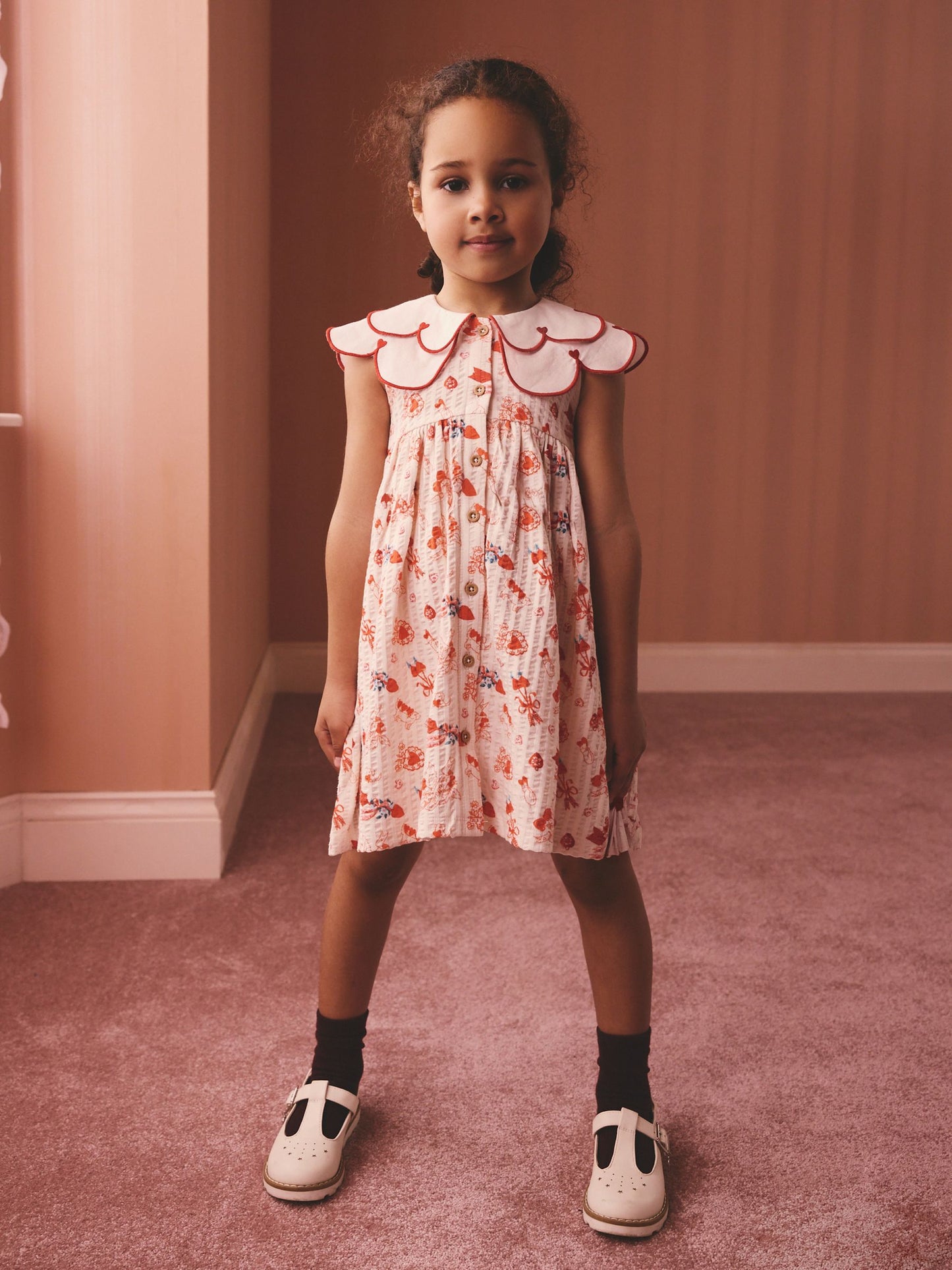 Red Cath Kidston Collared Dress (3mths-7yrs) image 3