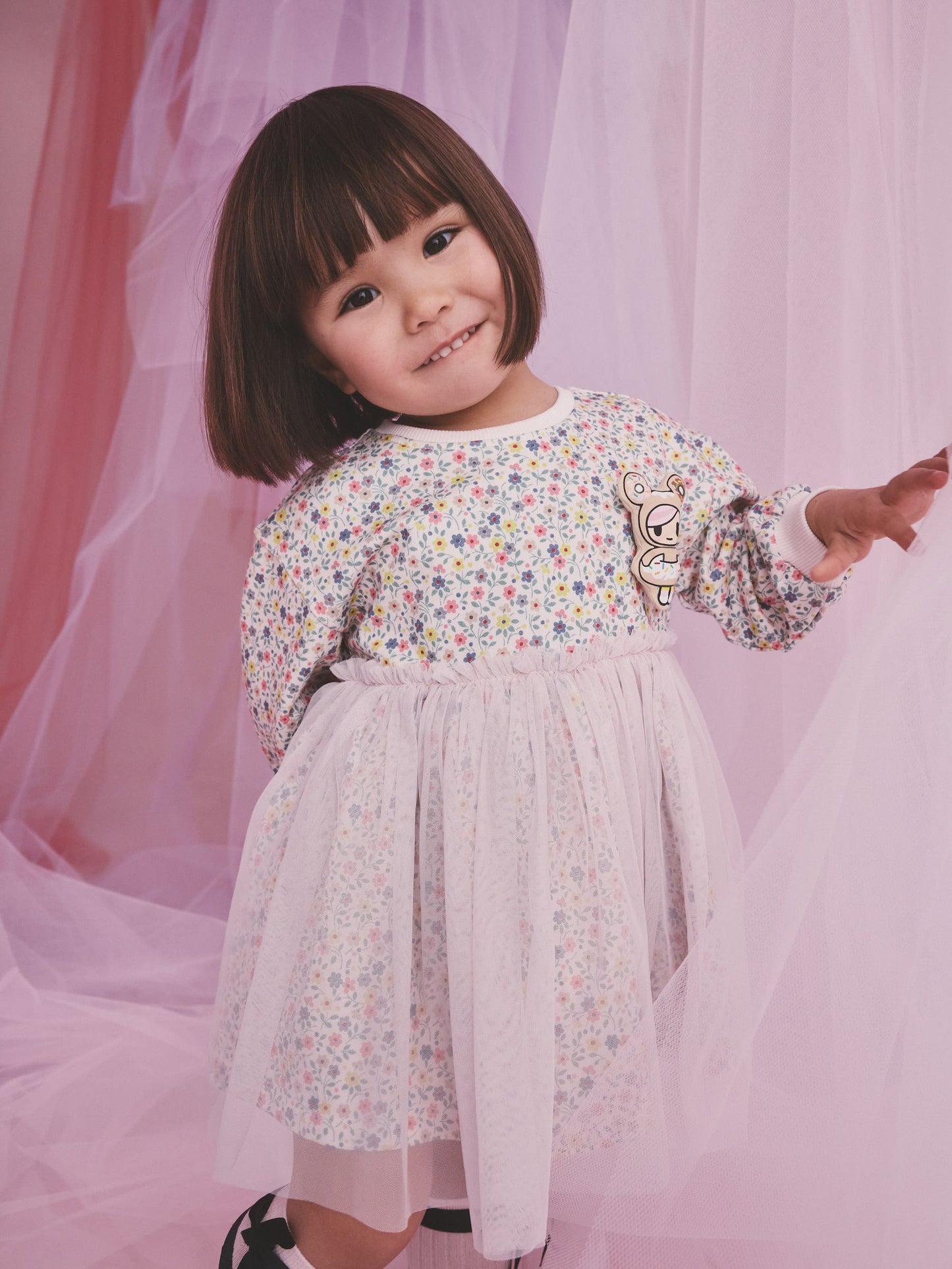 Cath Kidston Tokidoki Floral Mesh Sweat Dress (3mths-7yrs) image 5