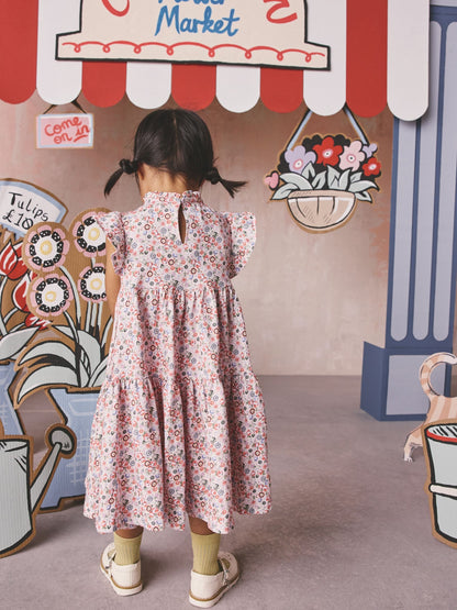 Green Floral Cath Kidston Tiered Jersey Dress (3mths-7yrs) image 3