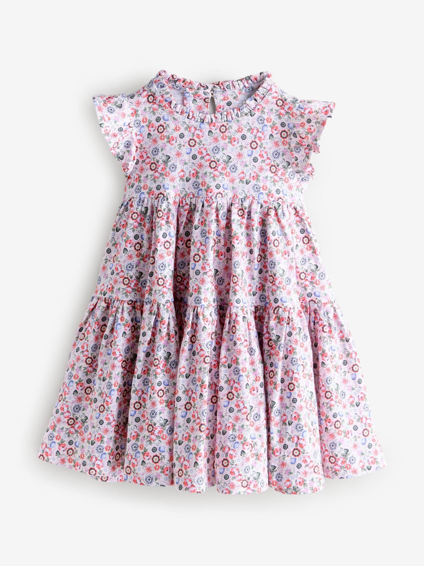 Green Floral Cath Kidston Tiered Jersey Dress (3mths-7yrs) image 6