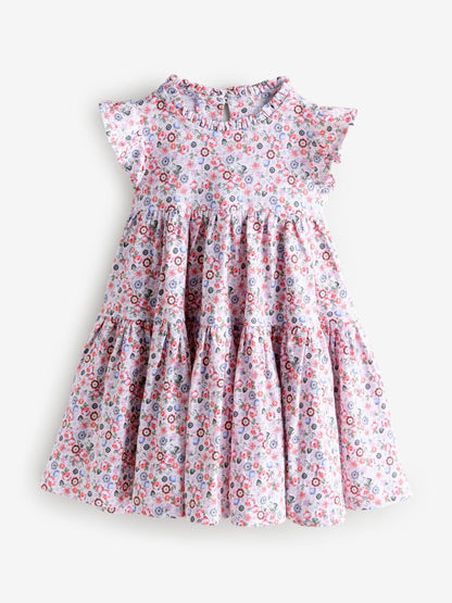 Green Floral Cath Kidston Tiered Jersey Dress (3mths-7yrs) image 6