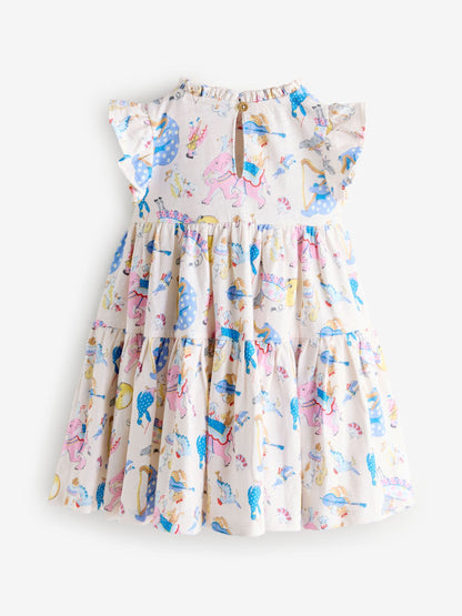 Cream/Blue Cath Kidston Tiered Jersey Dress (3mths-7yrs) image 10
