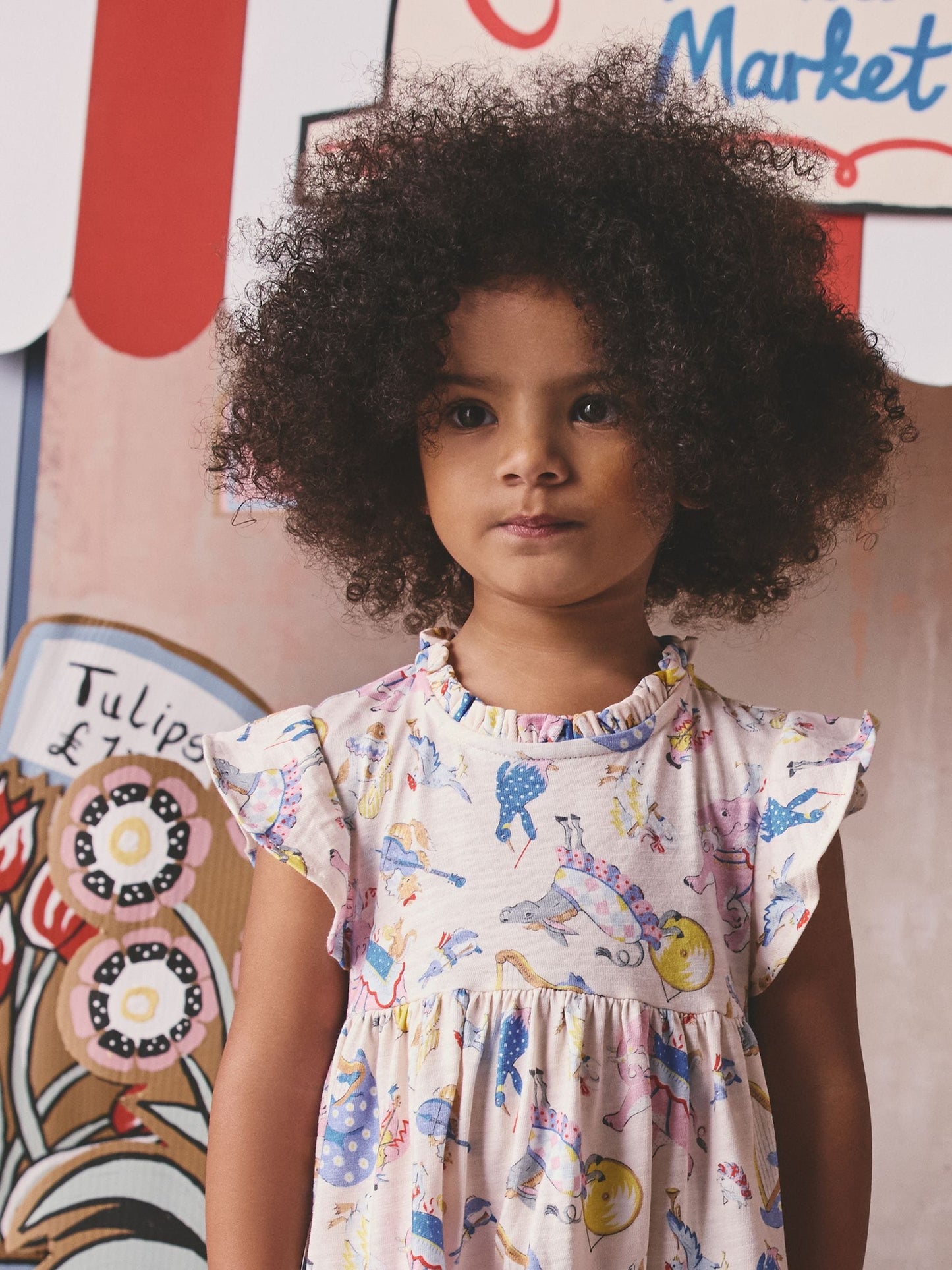 Cream/Blue Cath Kidston Tiered Jersey Dress (3mths-7yrs) image 7