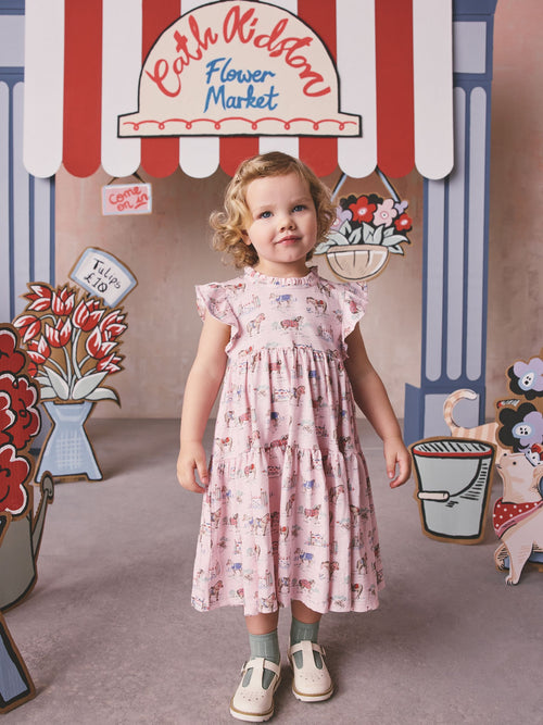 Pink Cath Kidston Tiered Jersey Dress (3mths-7yrs) image 1