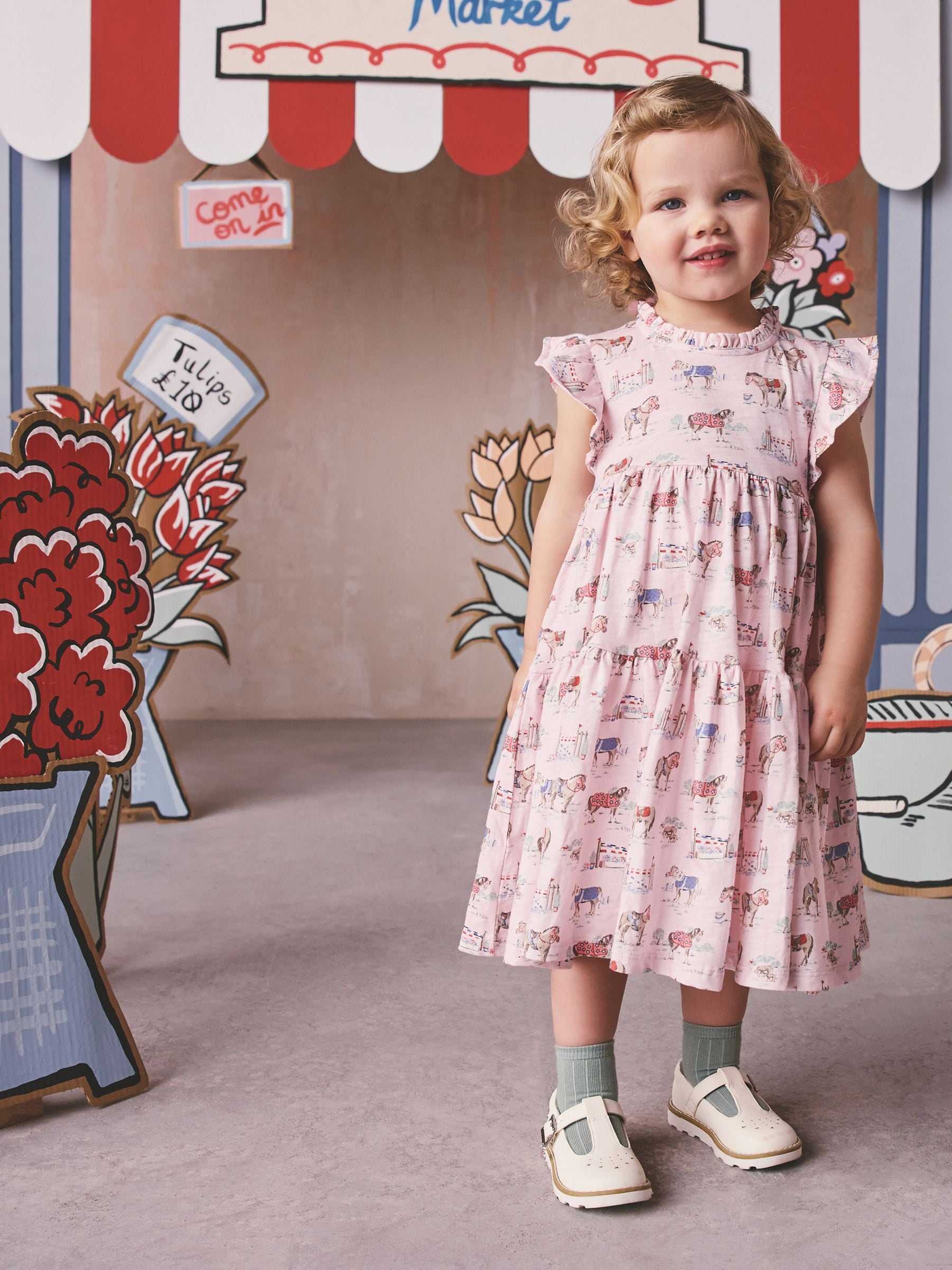 Pink Cath Kidston Tiered Jersey Dress (3mths-7yrs) image 2