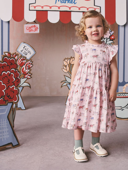 Pink Cath Kidston Tiered Jersey Dress (3mths-7yrs) image 2
