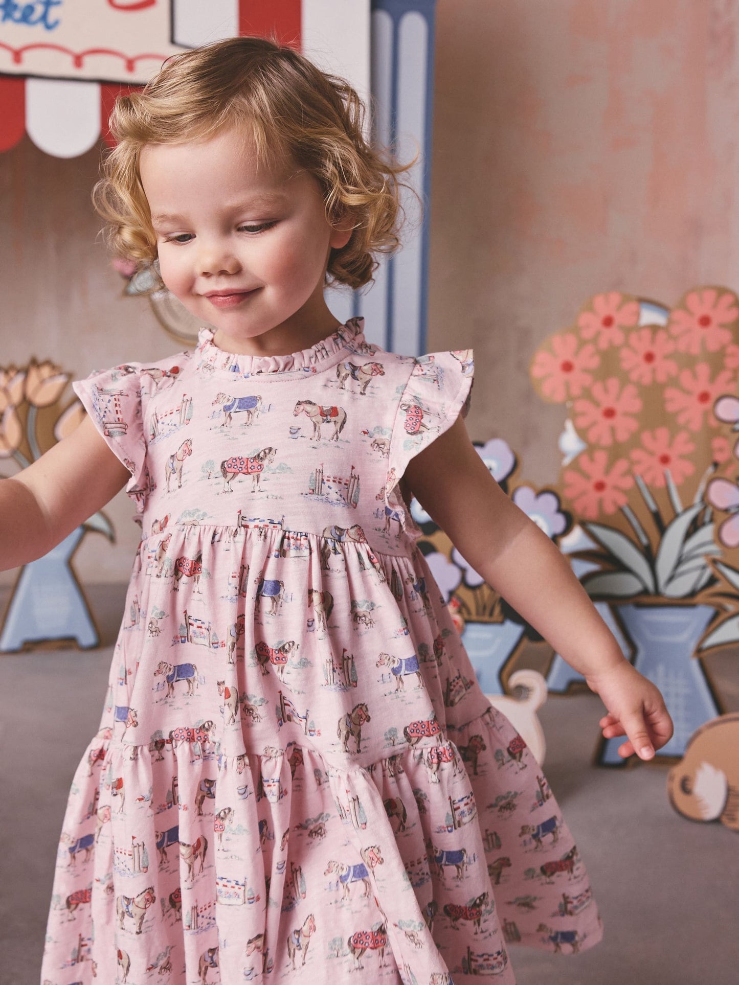 Pink Cath Kidston Tiered Jersey Dress (3mths-7yrs) image 3