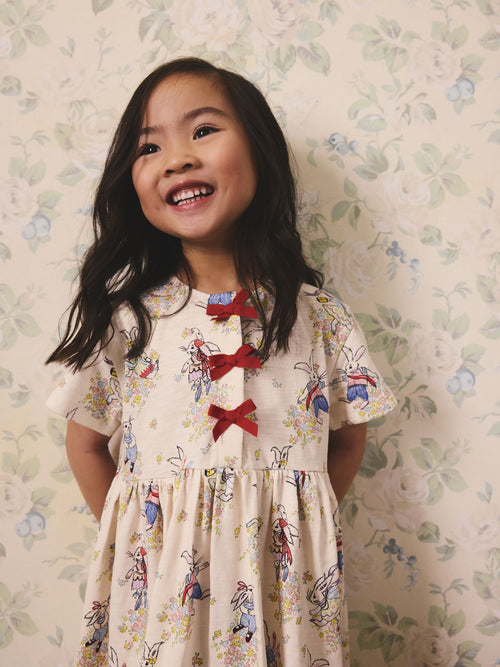 Cream Cath Kidston Bow Dress (3mths-7yrs) image 1