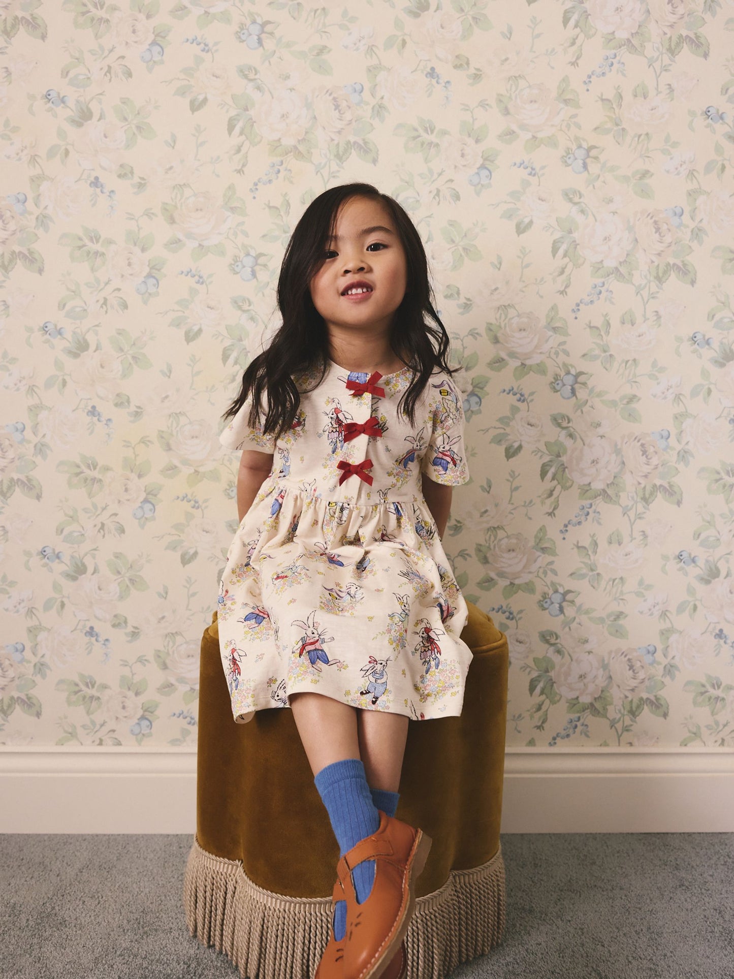 Cream Cath Kidston Bow Dress (3mths-7yrs) image 5