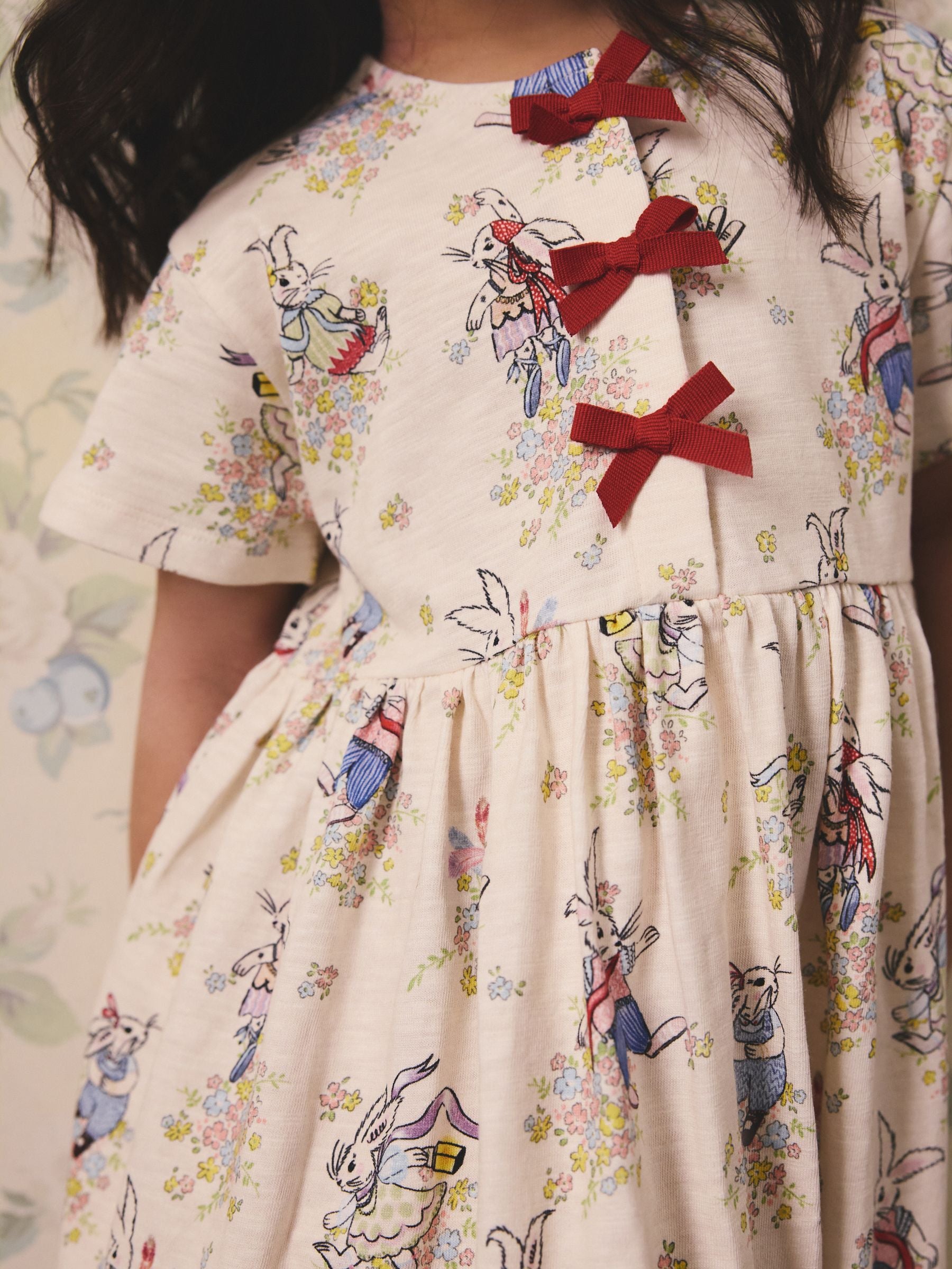 Cream Cath Kidston Bow Dress (3mths-7yrs) image 8