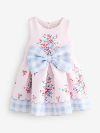 Pink Gingham Cath Kidston Scuba Bow Dress (3mths-7yrs) image 4