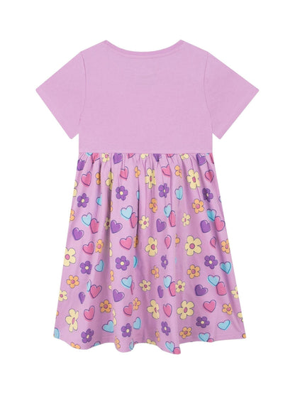 Character Purple Girls Peppa Pig Short Sleeve 100% Cotton Dress image 2