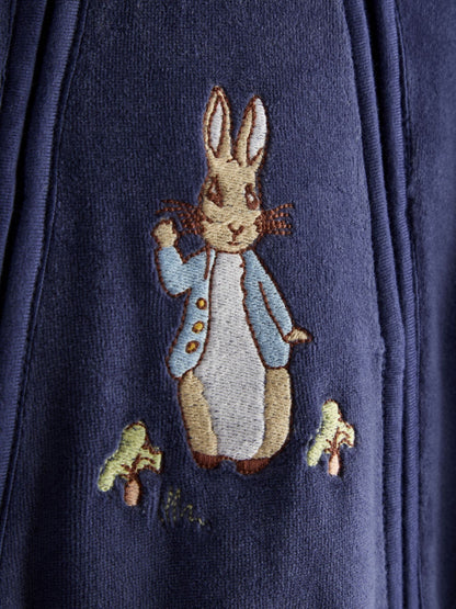 JoJo Maman Bébé Navy Peter Rabbit Velour Appliqué Pramsuit image 4