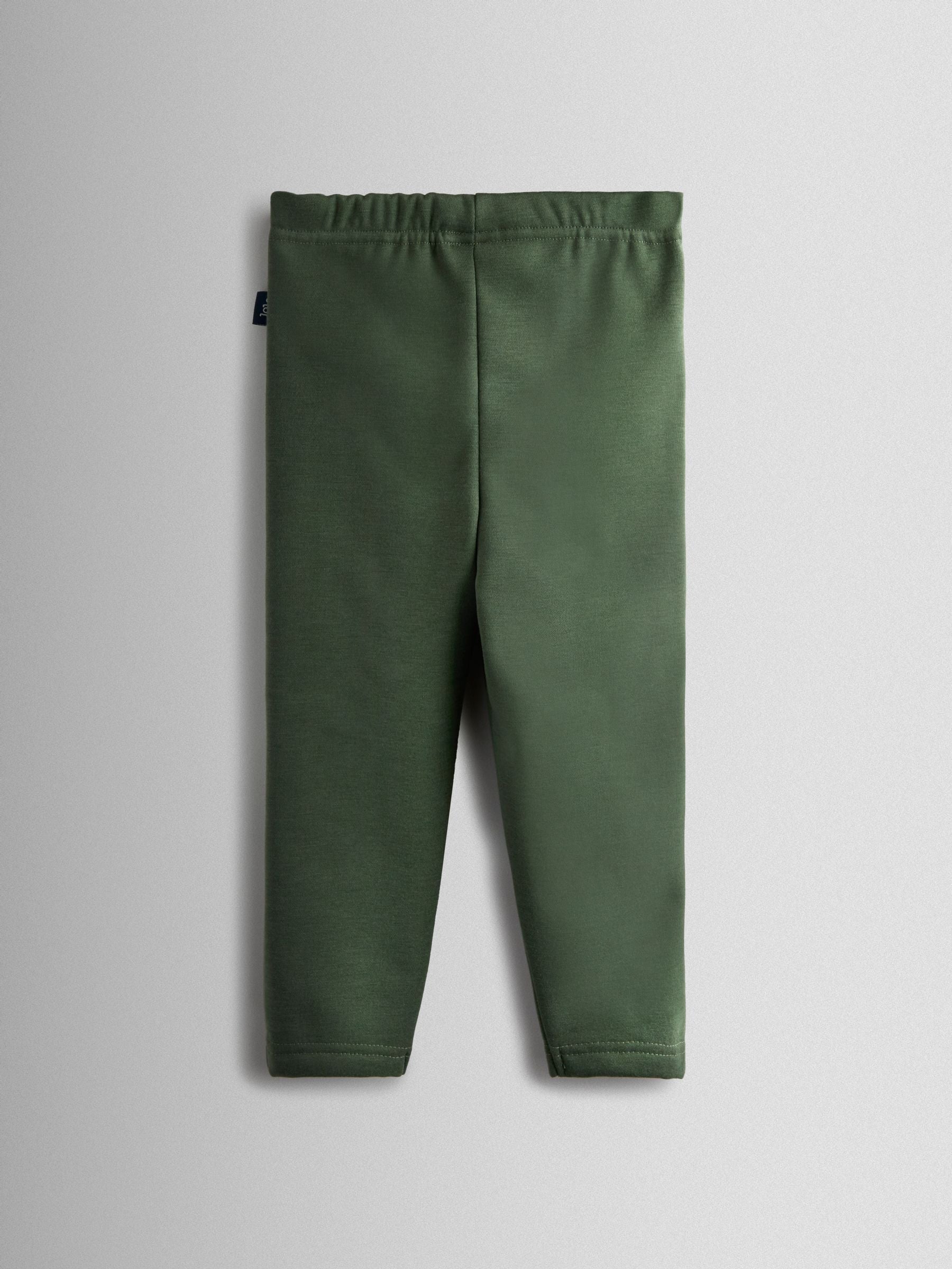 JoJo Maman Bébé Khaki Green 2-Pack Fleece Lined Leggings image 3