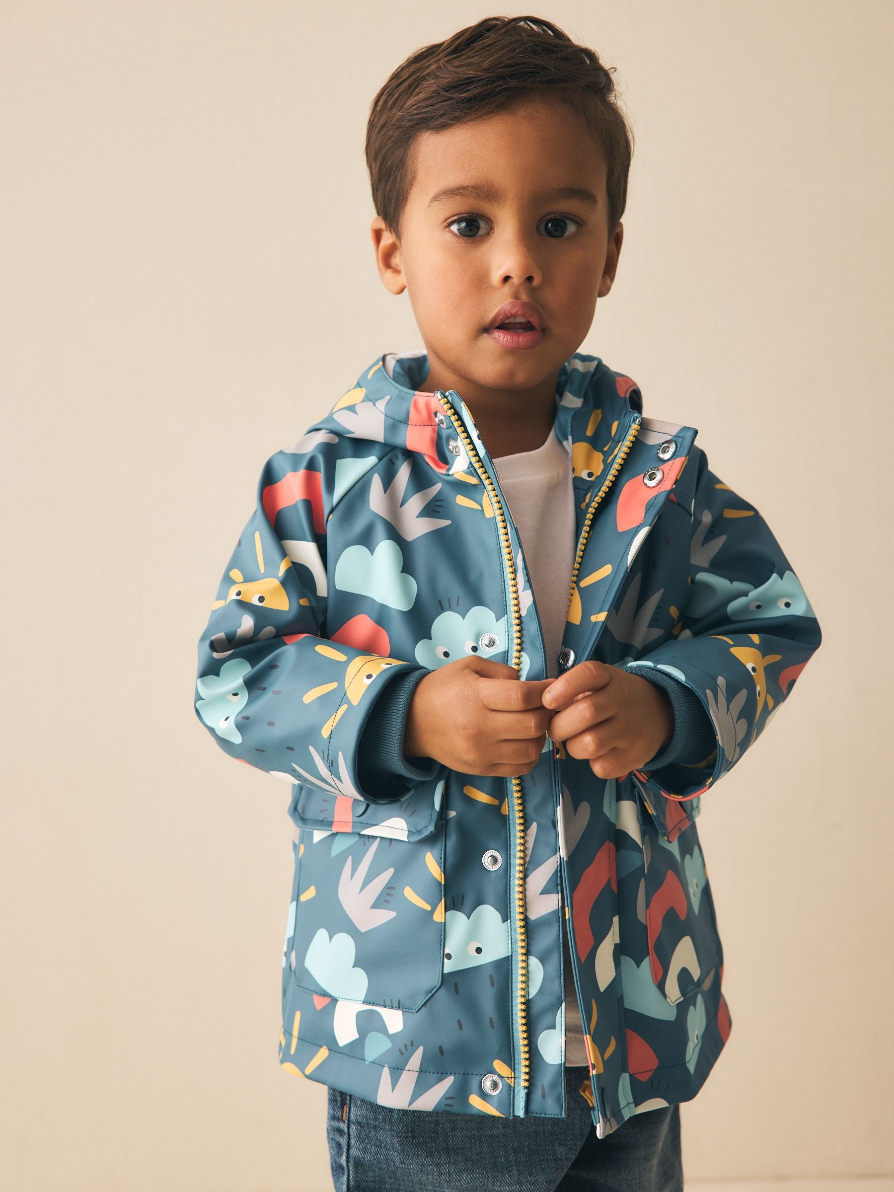 Dsiney Kidz - Navy Printed Icon Shower Resistant Coat (3mths-7yrs) image 1