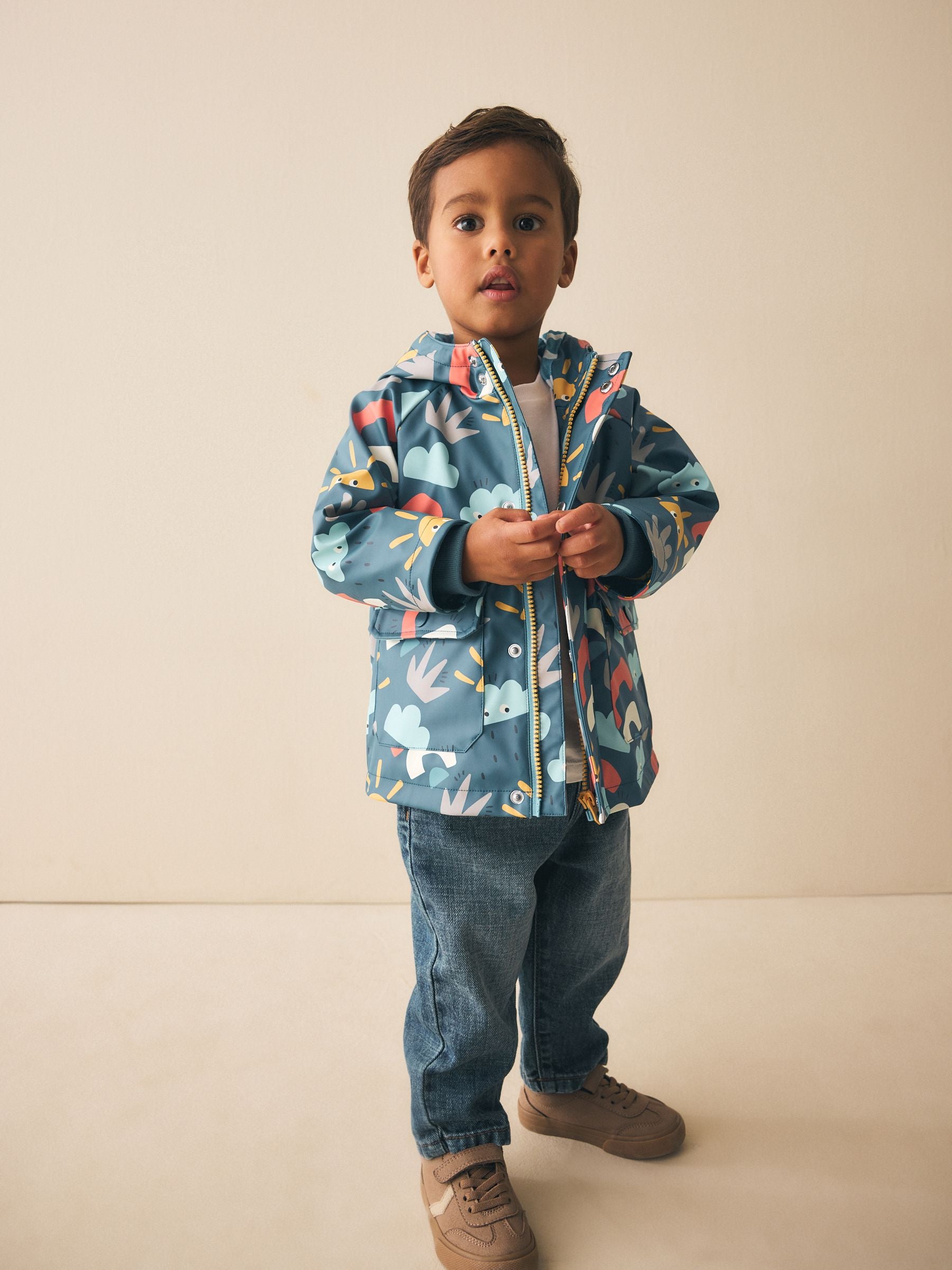 Dsiney Kidz - Navy Printed Icon Shower Resistant Coat (3mths-7yrs) image 2