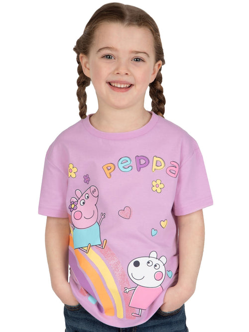 Dsiney Kidz - Character Purple Peppa Pig 100% Cotton T-Shirt image 1