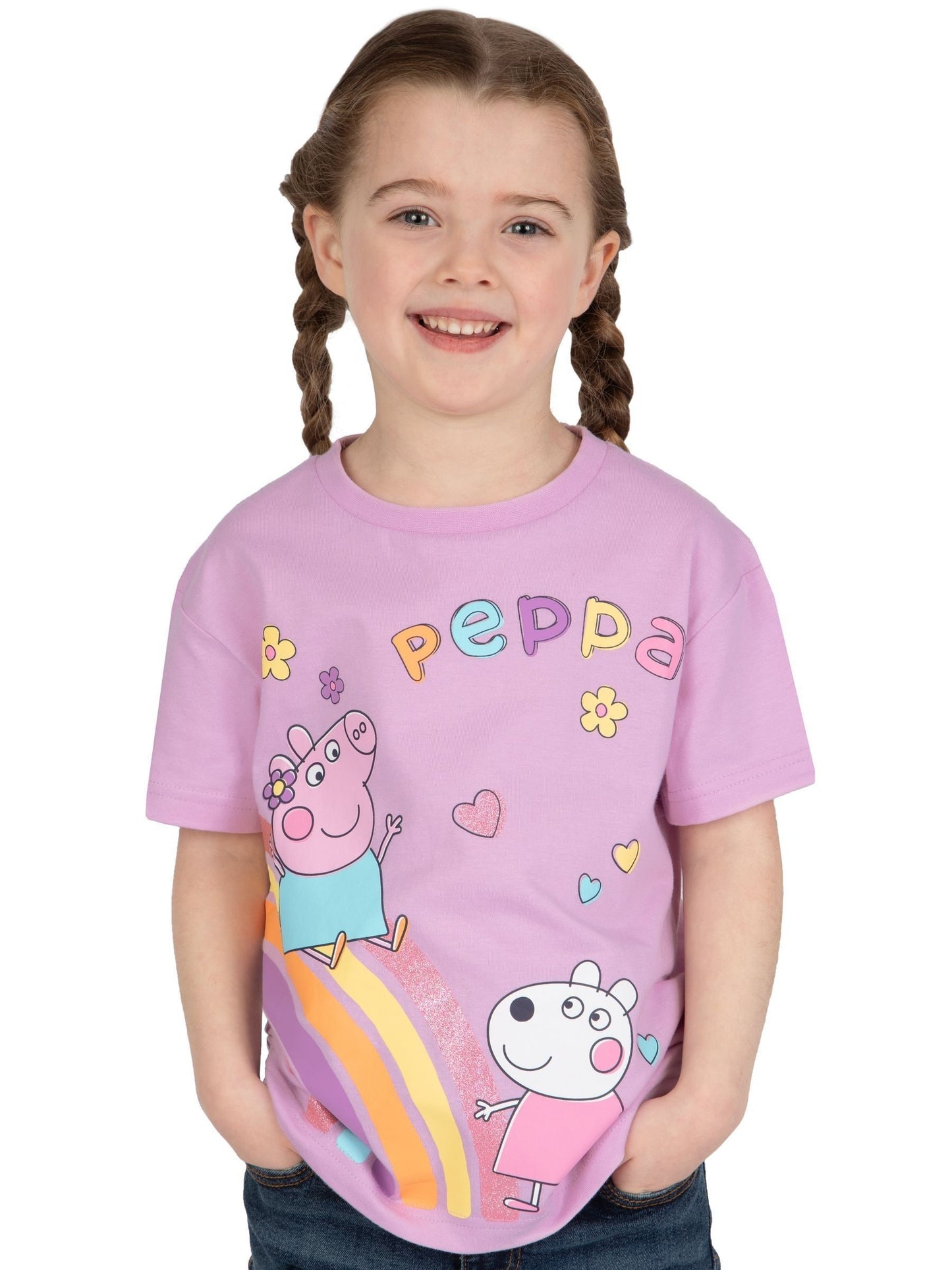 Character Purple Peppa Pig 100% Cotton T-Shirt image 1