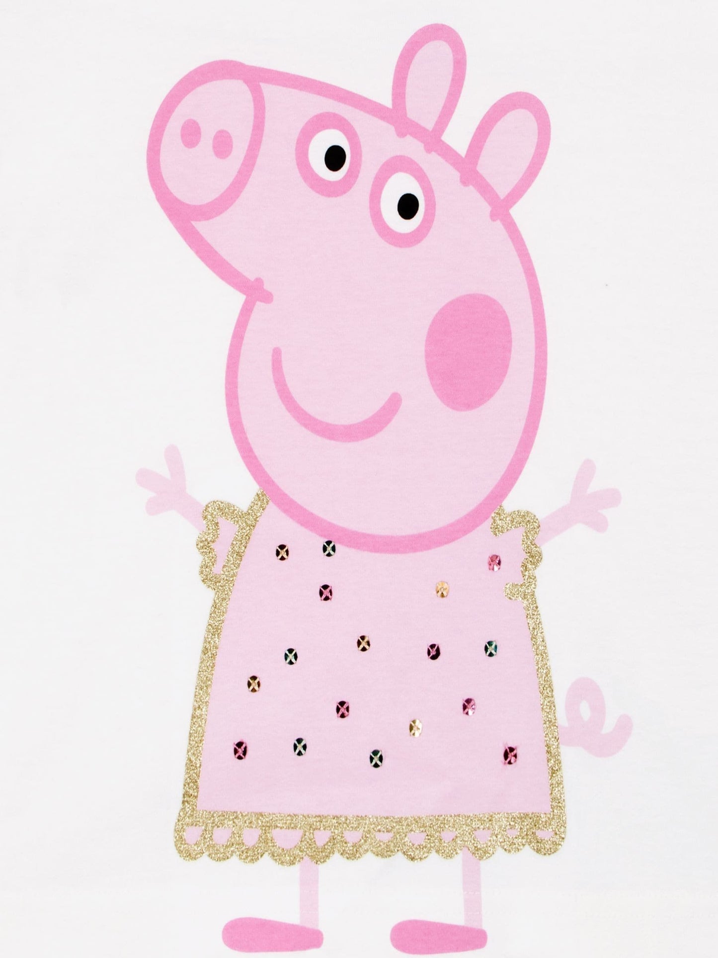 Character Pink Peppa Pig Glitter 100% Cotton Top And Skirt Set image 3