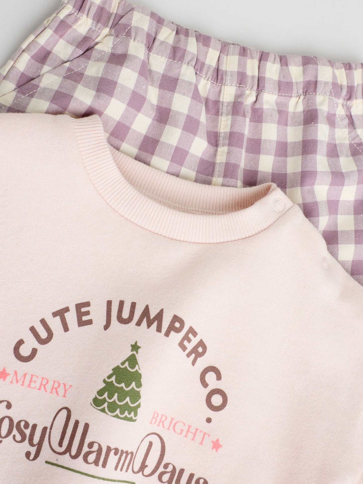 Pink Baby Christmas Jumpers and Trousers 2 Piece Set (0mths-2yrs) image 3