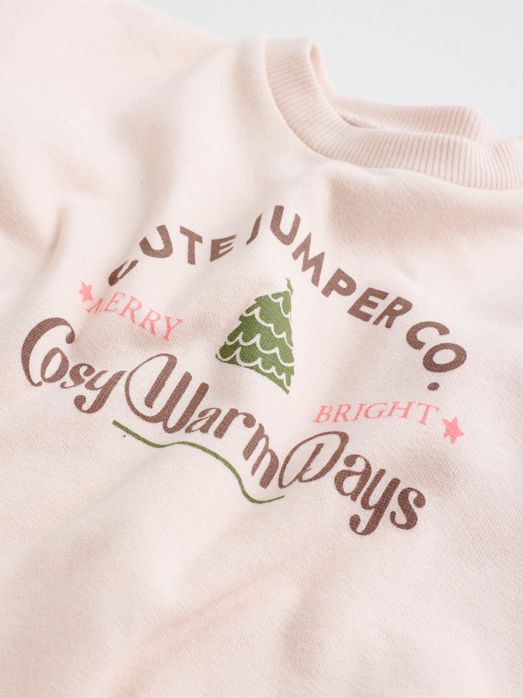 Pink Baby Christmas Jumpers and Trousers 2 Piece Set (0mths-2yrs) image 5