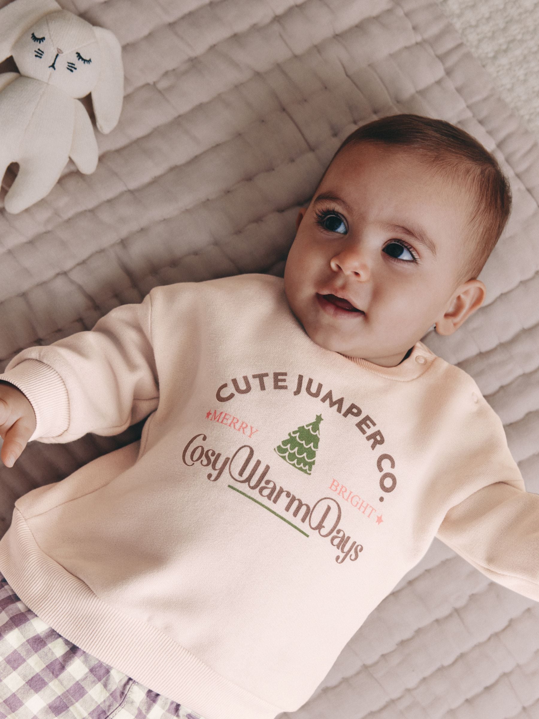 Pink Baby Christmas Jumpers and Trousers 2 Piece Set (0mths-2yrs) image 6