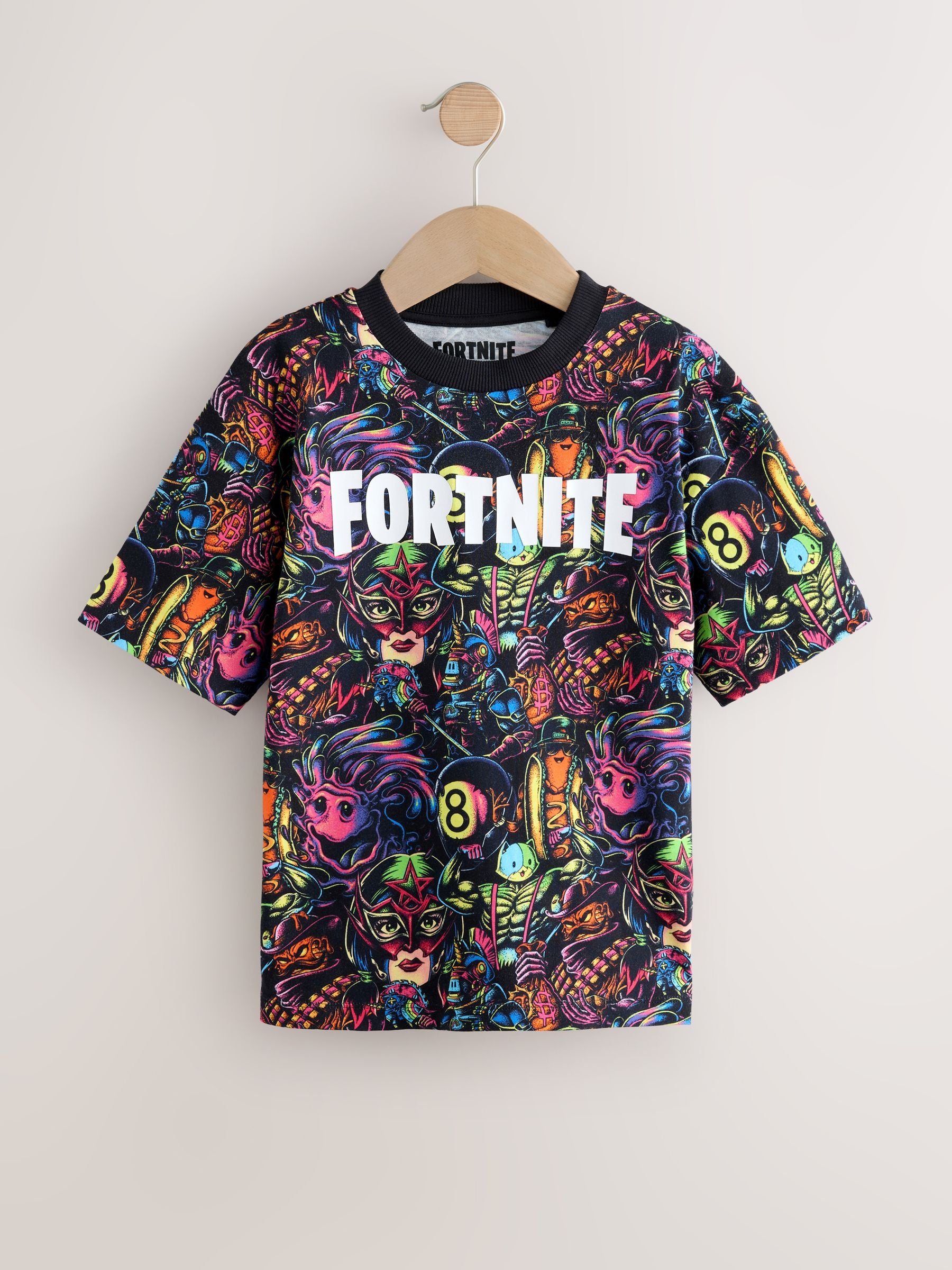 Dsiney Kidz - Multi All Over Print Fortnite Print Short Sleeved T-Shirt (4-16yrs) image 1