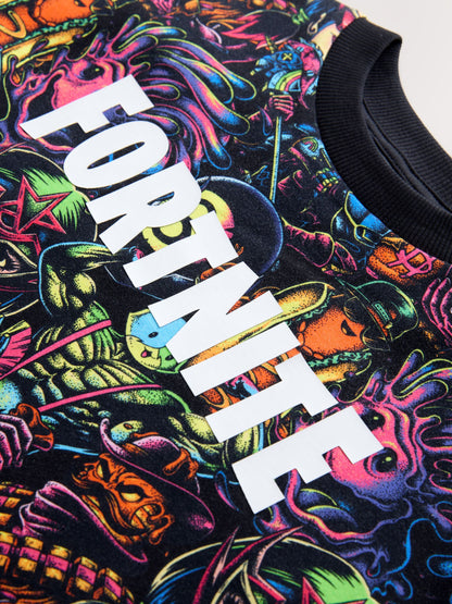 Dsiney Kidz - Multi All Over Print Fortnite Print Short Sleeved T-Shirt (4-16yrs) image 4