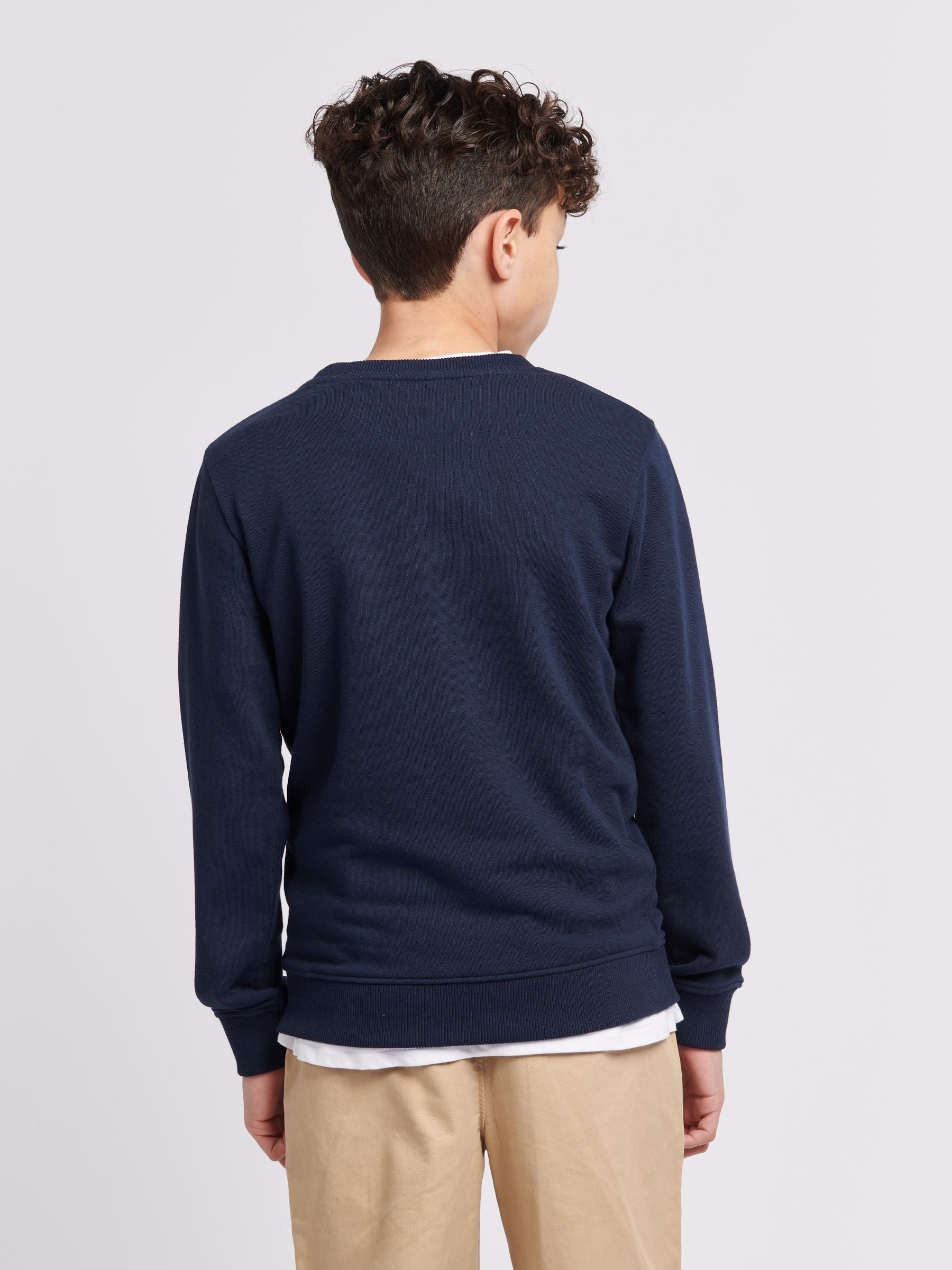 Dsiney Kidz - Lee Blue Boys Wobbly Graphic Crew Sweatshirt image 4