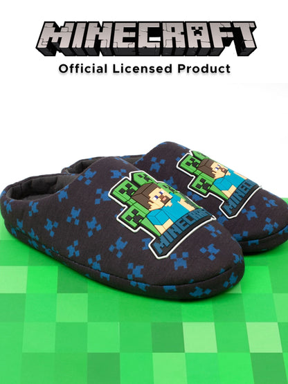 Vanilla Underground Blue Boys Minecraft Slippers image 2