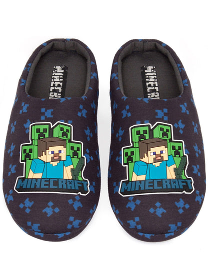 Vanilla Underground Blue Boys Minecraft Slippers image 3