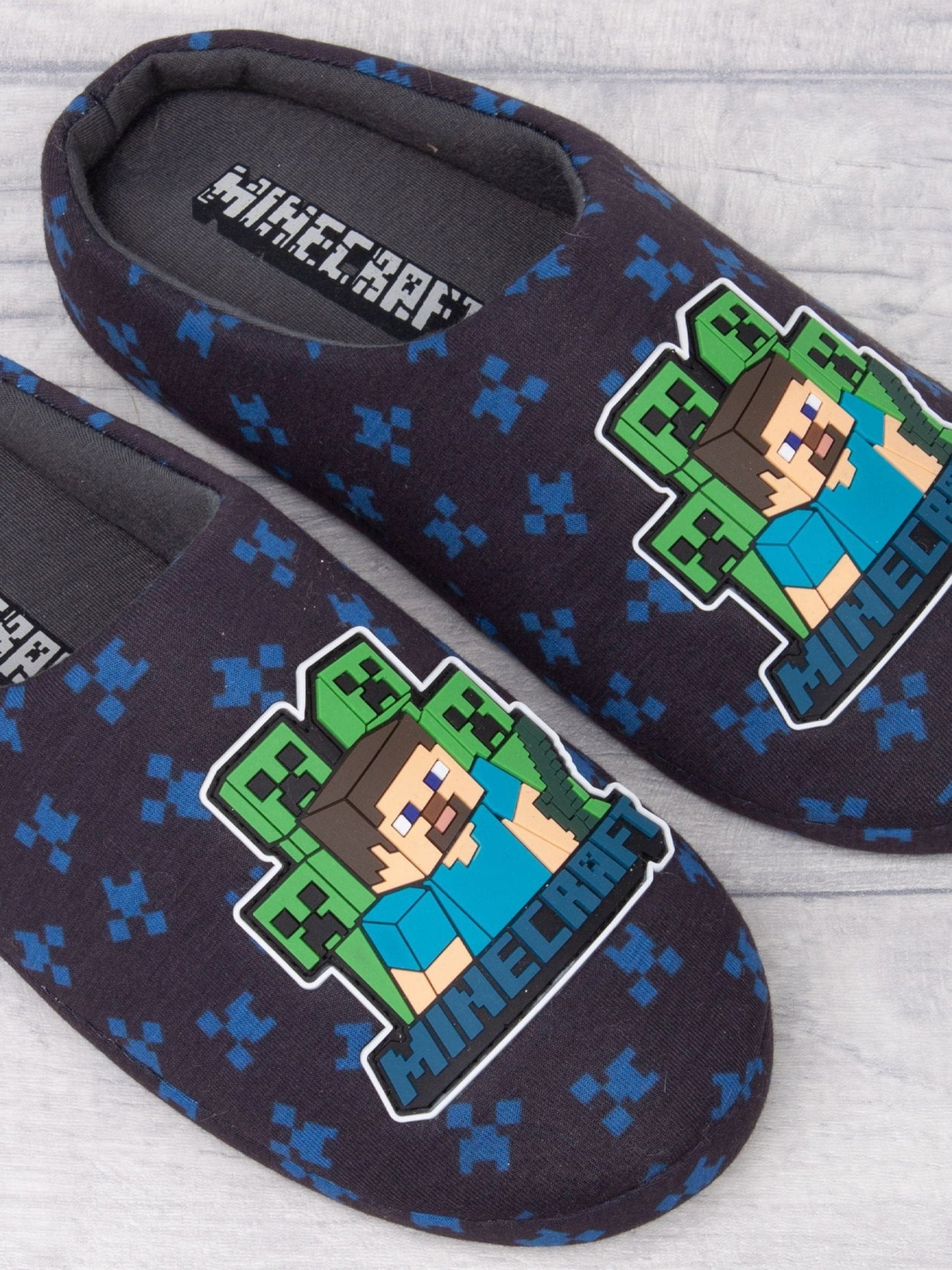 Vanilla Underground Blue Boys Minecraft Slippers image 5