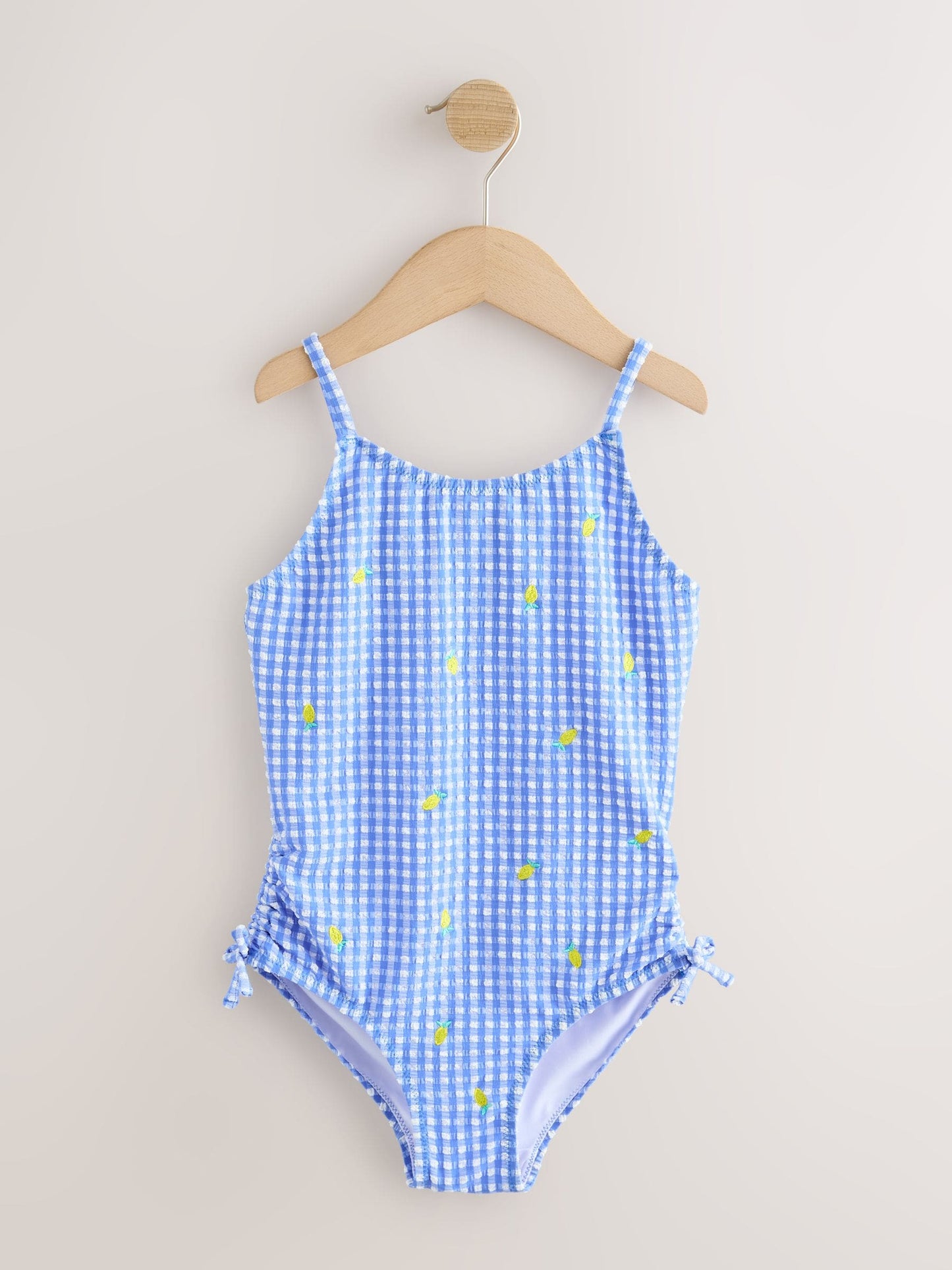 Dsiney Kidz - Blue/White Gingham Lemon Strappy Ruched Swimsuit (3-16yrs) image 5