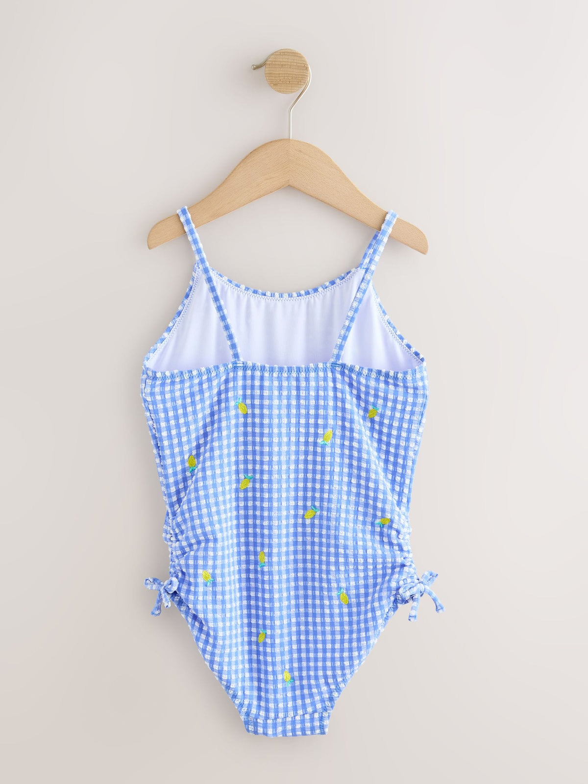 Dsiney Kidz - Blue/White Gingham Lemon Strappy Ruched Swimsuit (3-16yrs) image 6
