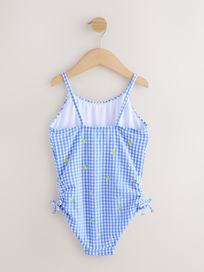 Dsiney Kidz - Blue/White Gingham Lemon Strappy Ruched Swimsuit (3-16yrs) image 6