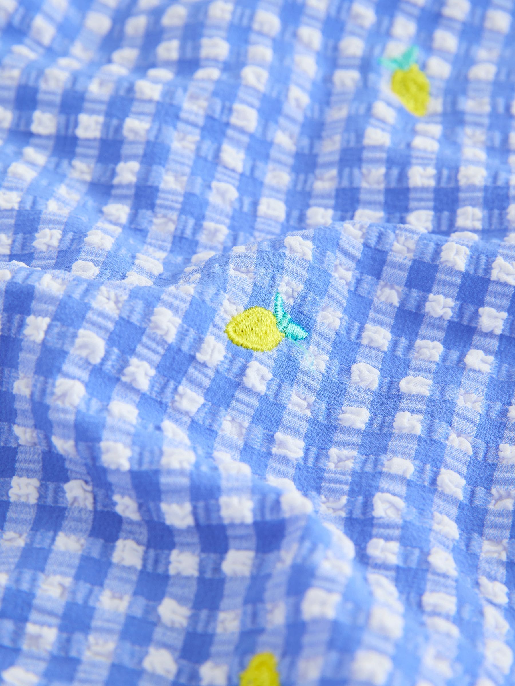 Dsiney Kidz - Blue/White Gingham Lemon Strappy Ruched Swimsuit (3-16yrs) image 7