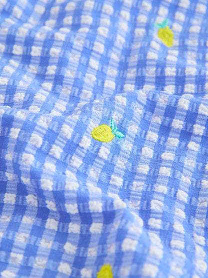 Dsiney Kidz - Blue/White Gingham Lemon Strappy Ruched Swimsuit (3-16yrs) image 7