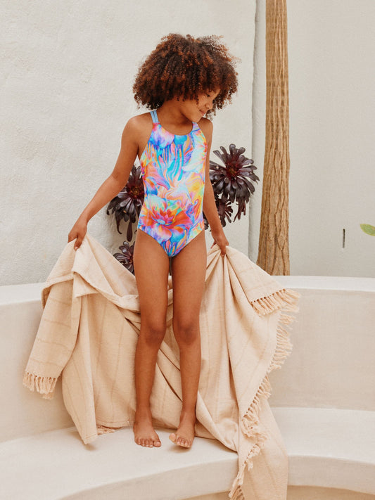 Dsiney Kidz - Blue Swirl Double Strap Swimsuit (3-16yrs) image 2