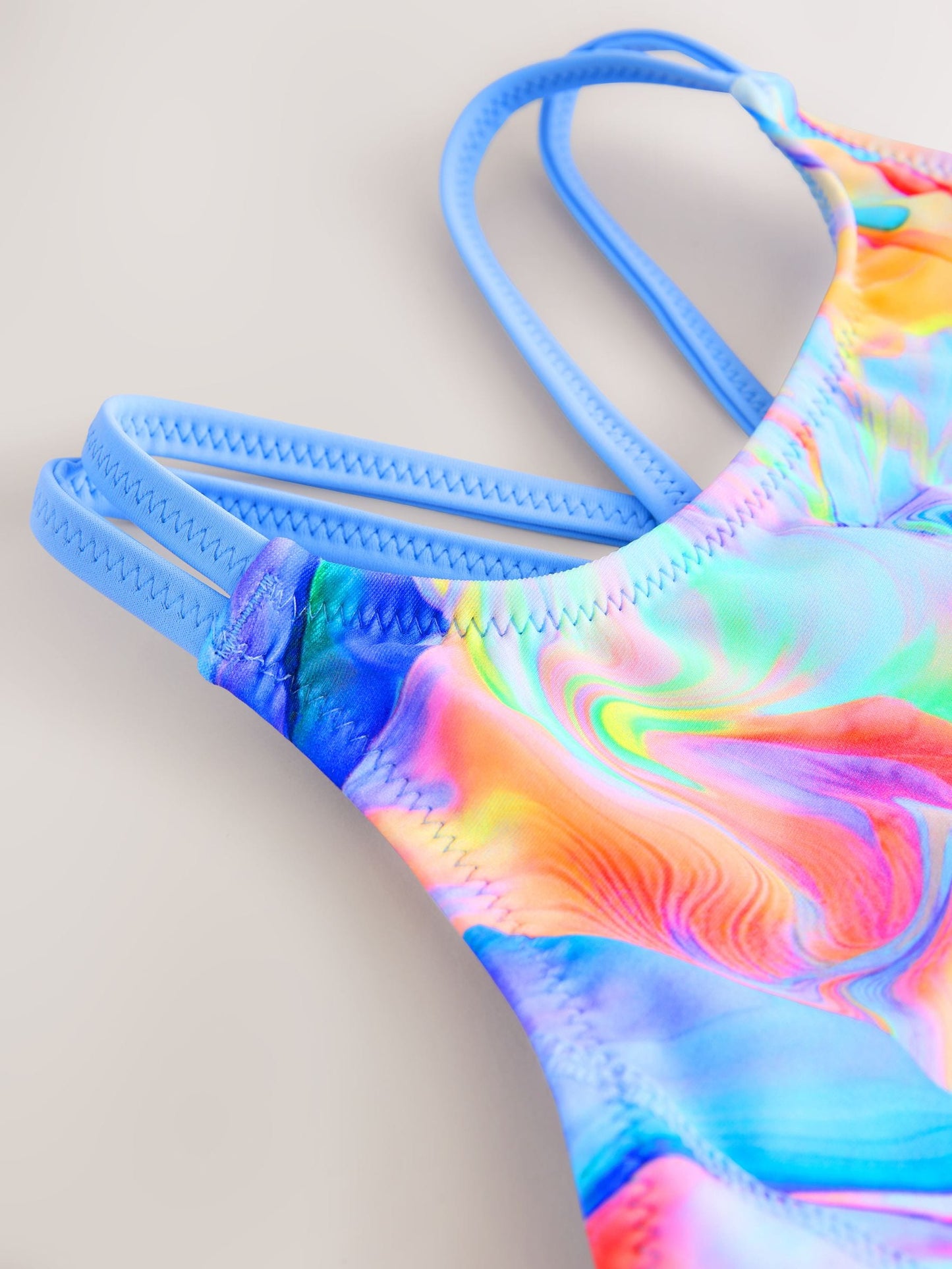 Blue Swirl Double Strap Swimsuit (3-16yrs) image 9