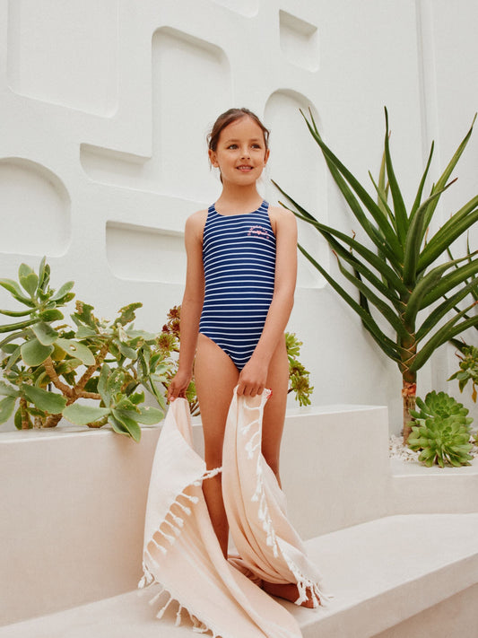 Dsiney Kidz - Navy Stripe Double Strap Swimsuit (3-16yrs) image 2
