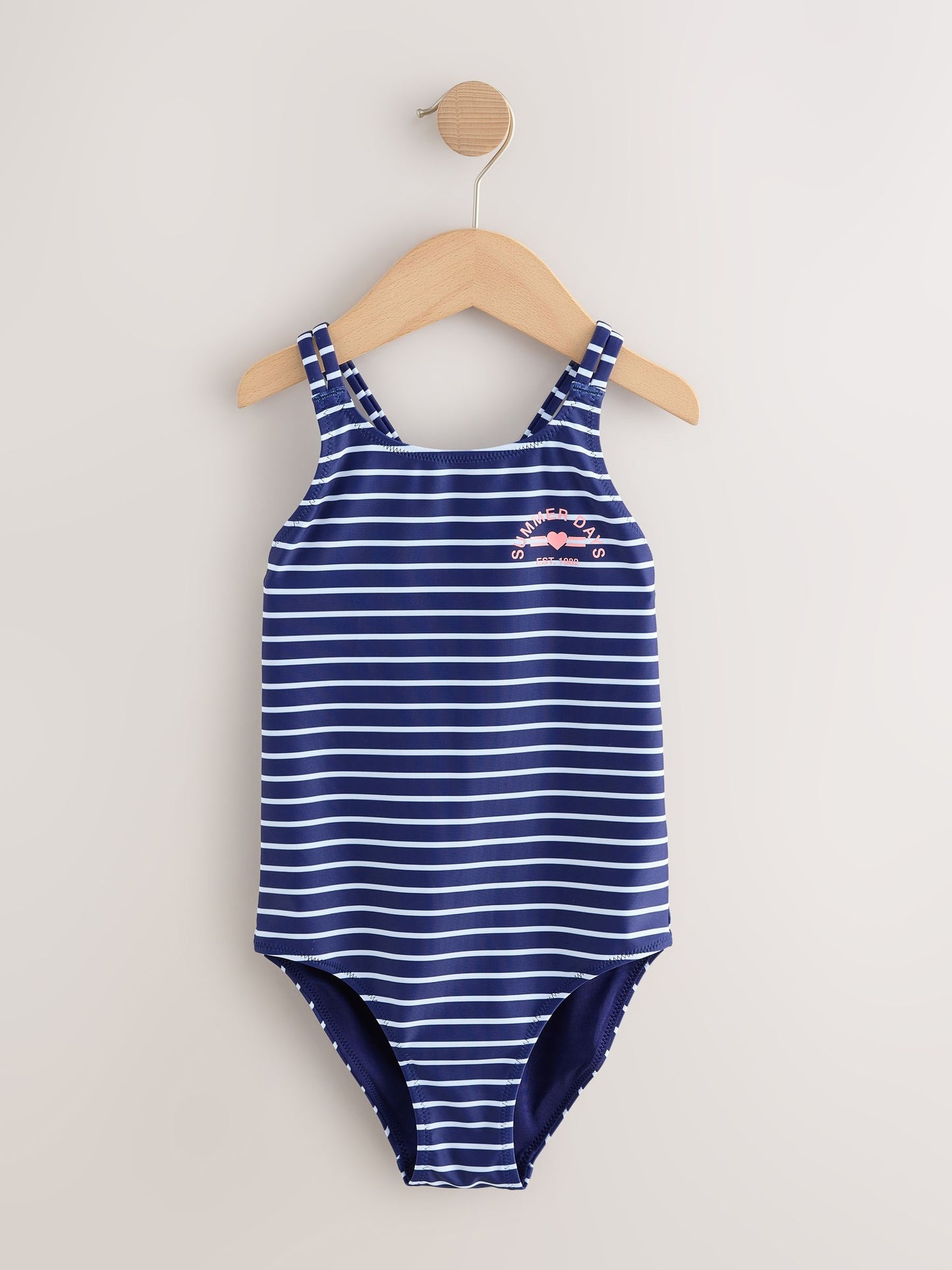 Navy Stripe Double Strap Swimsuit (3-16yrs) image 5