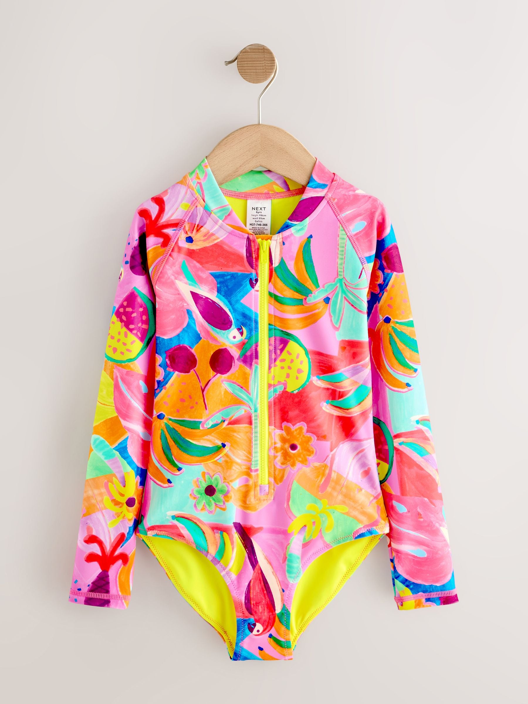 Dsiney Kidz - Orange Tropical Long Sleeve Sunsafe Swimsuit (3mths-16yrs) image 6