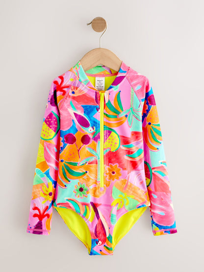 Dsiney Kidz - Orange Tropical Long Sleeve Sunsafe Swimsuit (3mths-16yrs) image 6